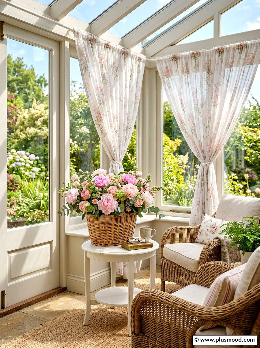 Woven Basket Peony Arrangement - 25 summer centerpieces for home ideas