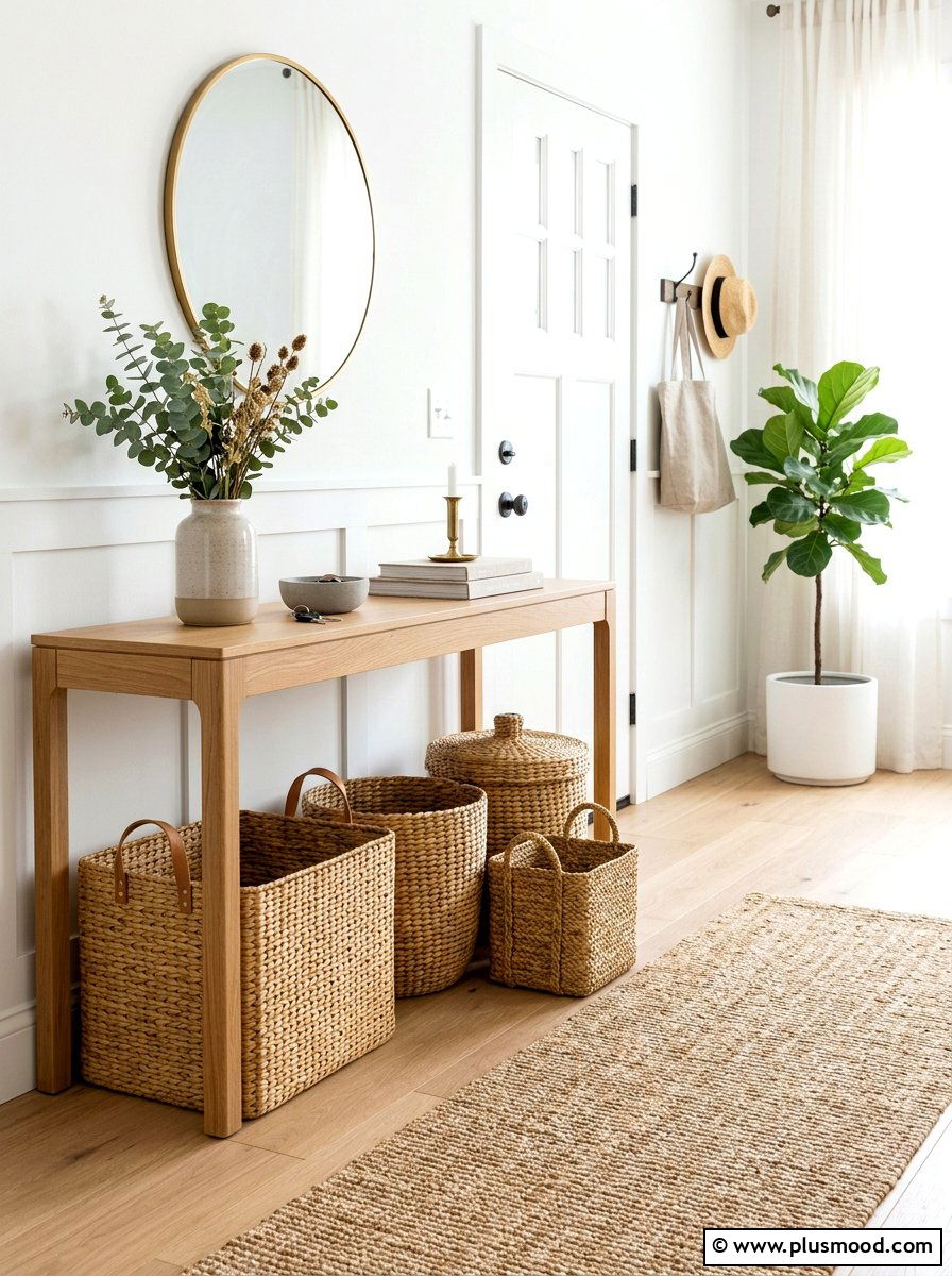 Woven Basket Storage - 25 cozy summer home ideas