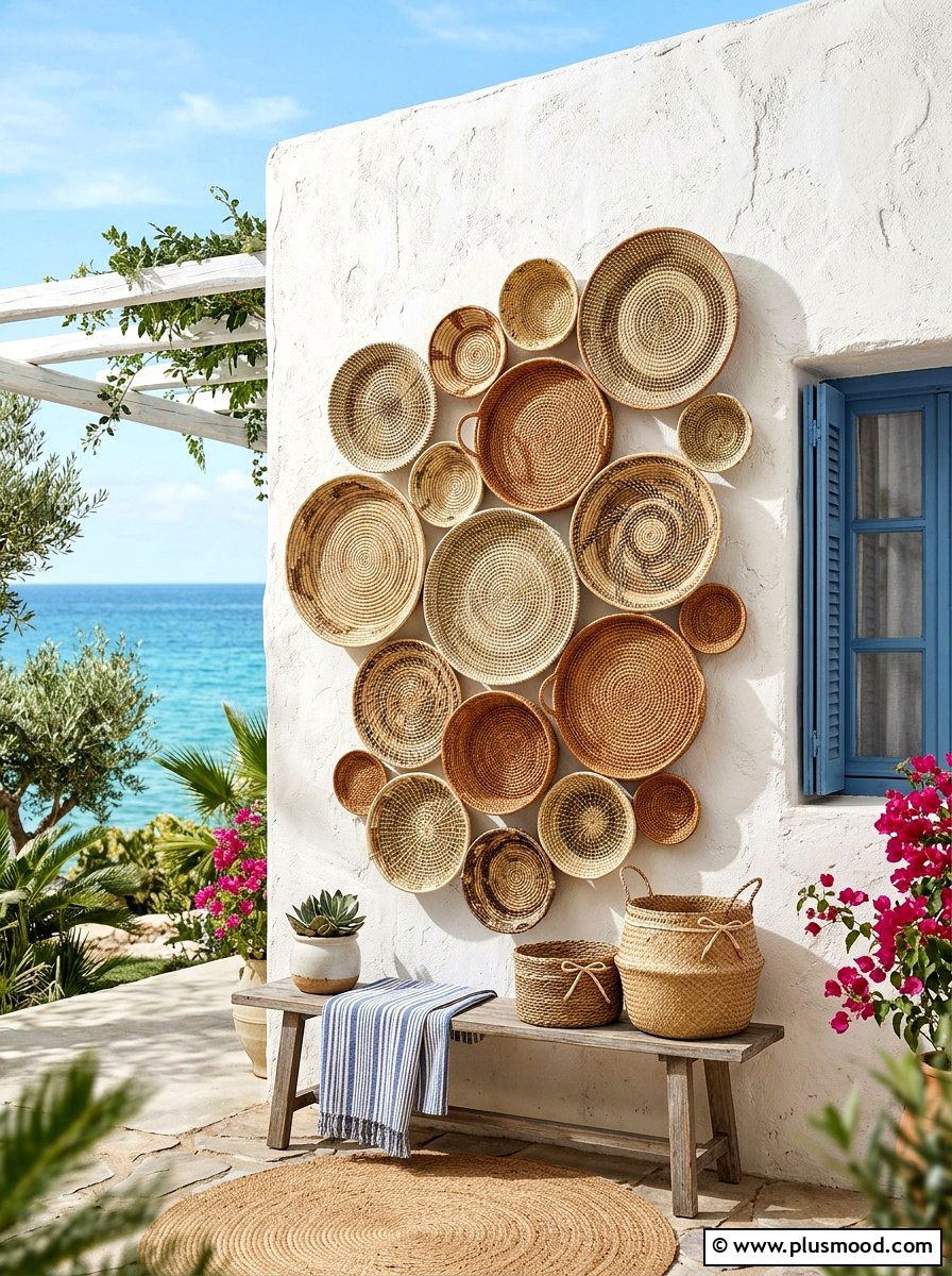Woven Basket Wall Decor - 25 summer patio wall decor ideas