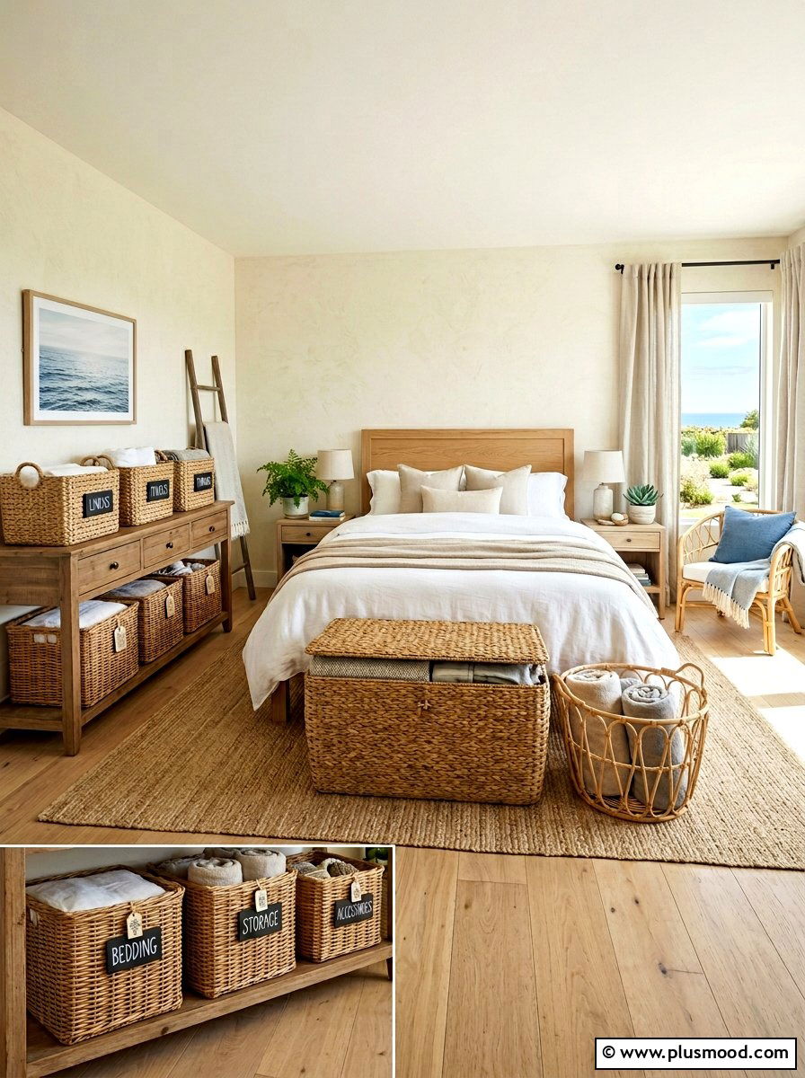 Woven Baskets - 25 best summer bedroom ideas