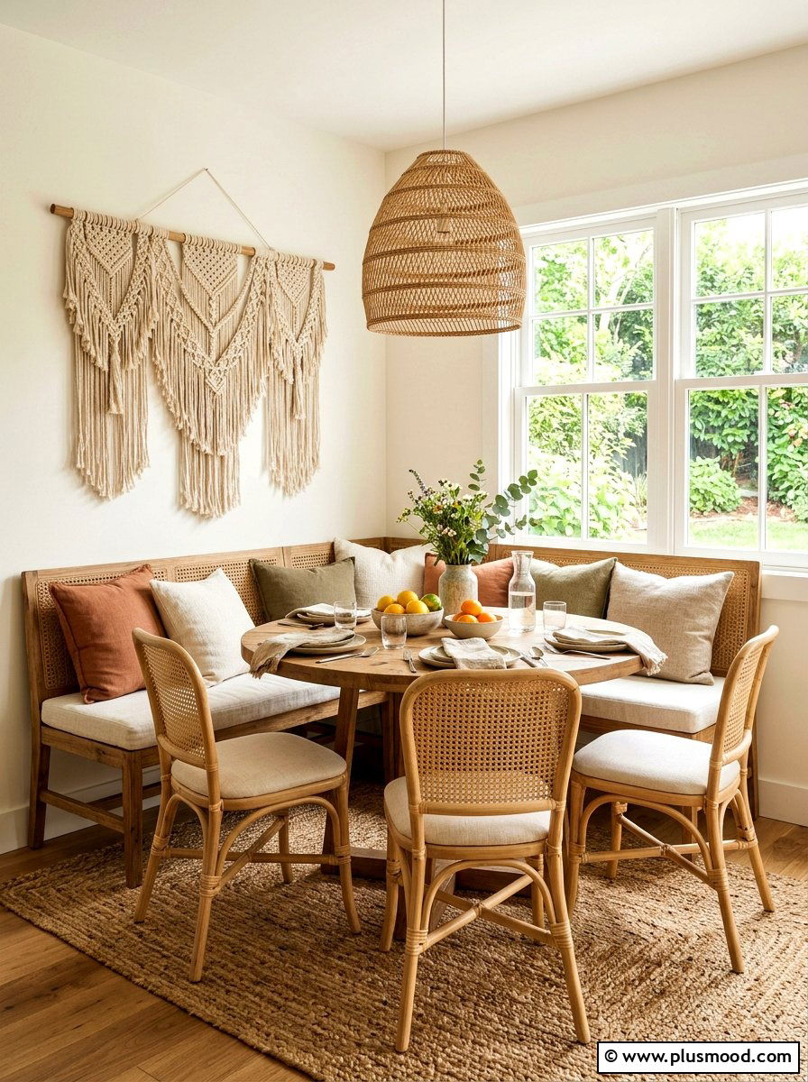Woven Breakfast Nook - 25 summer breakfast nook decor ideas