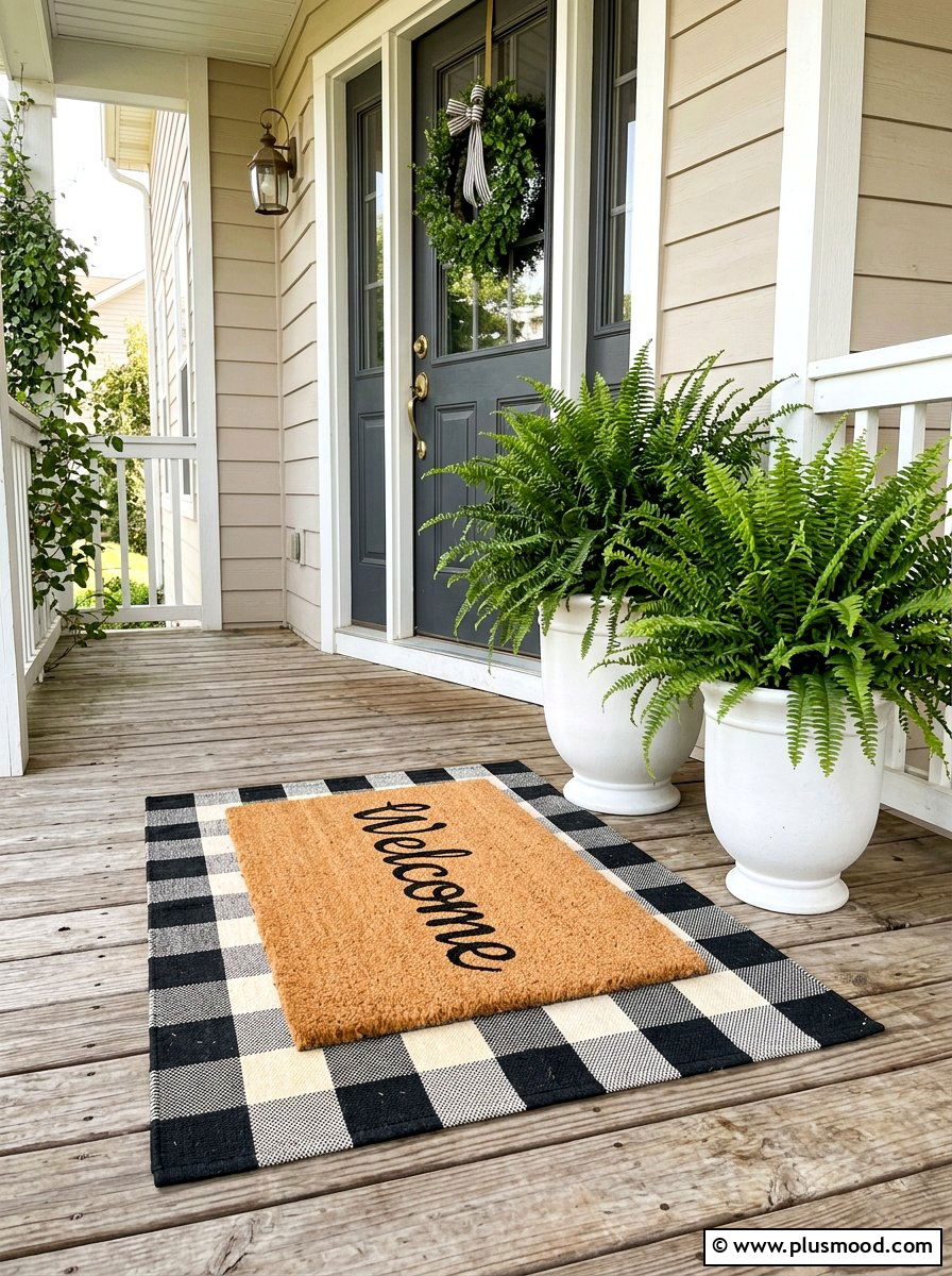 Woven Door Mat - 25 summer front yard refresh ideas