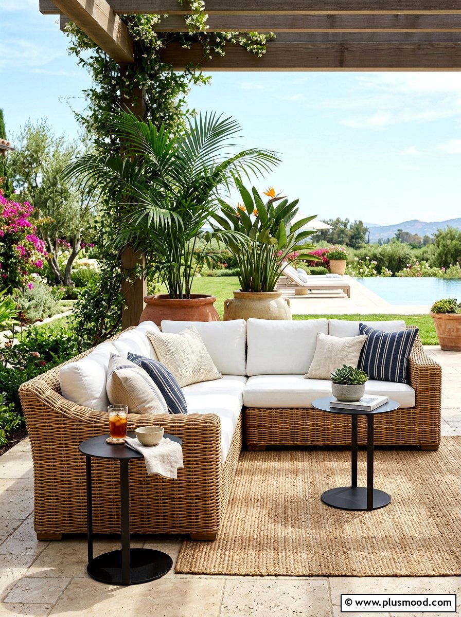 Woven Furniture Lounge - 25 summer patio party ideas