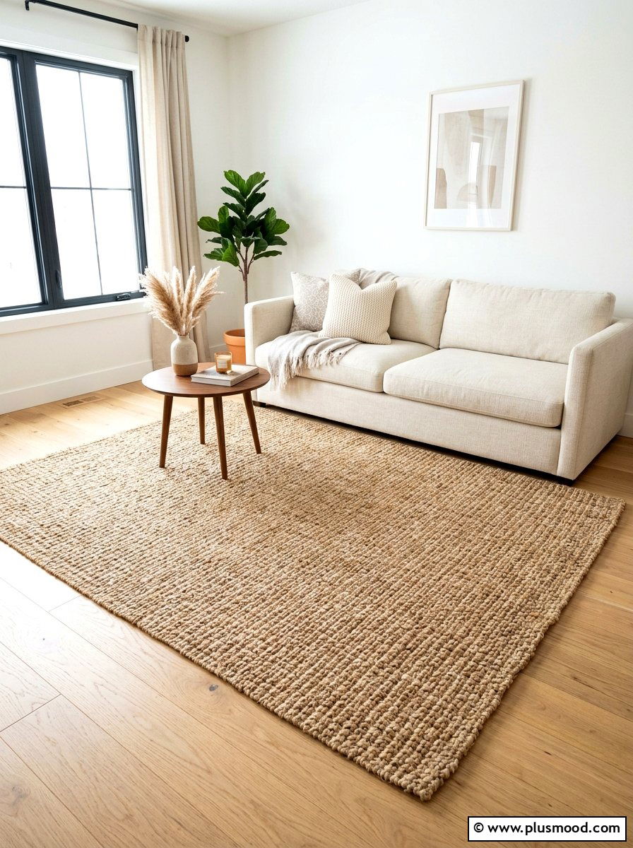 Woven Jute Area Rug - 25 summer rustic decor ideas