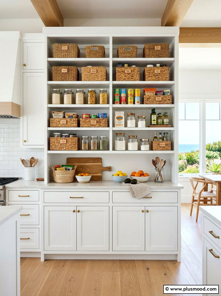 Woven Kitchen Storage Baskets - 25 summer coastal kitchen ideas