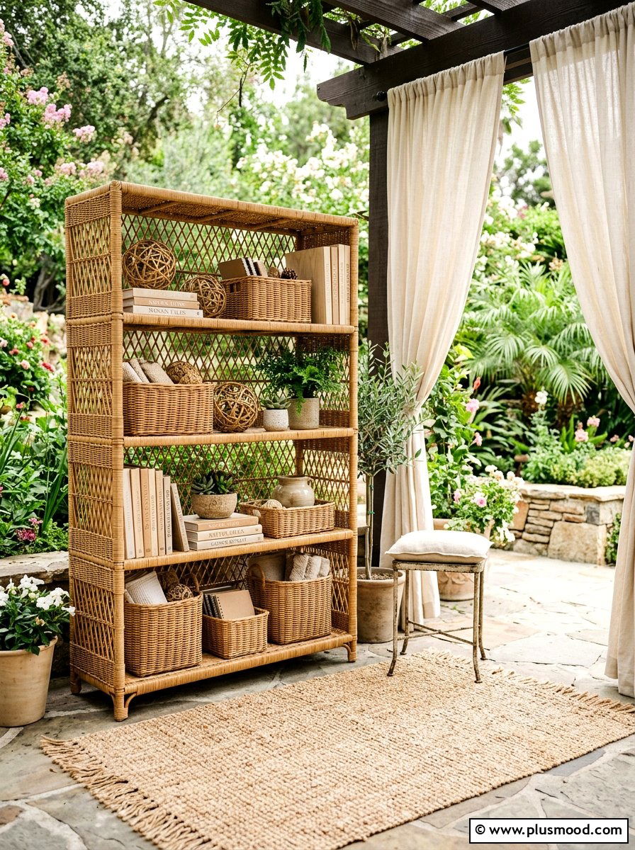 Woven Rattan Bedroom Shelf - 25 summer bedroom shelf decor ideas