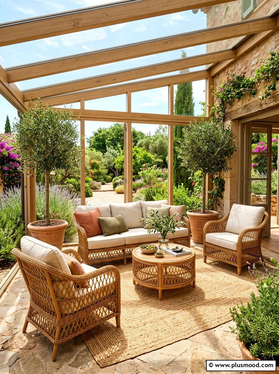 Woven Rattan Seating - 25 easy summer patio decorating ideas