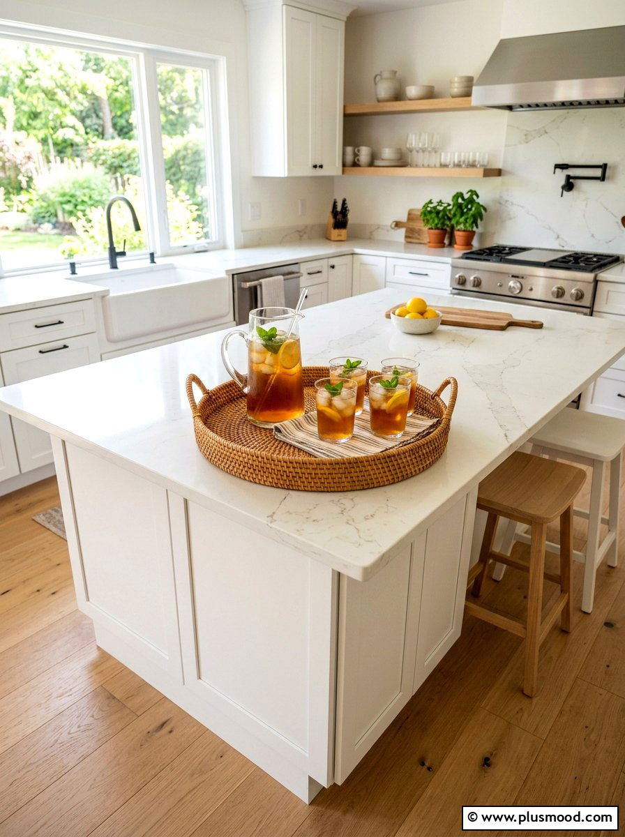 Woven Rattan Serving Tray - 25 summer kitchen accessories ideas