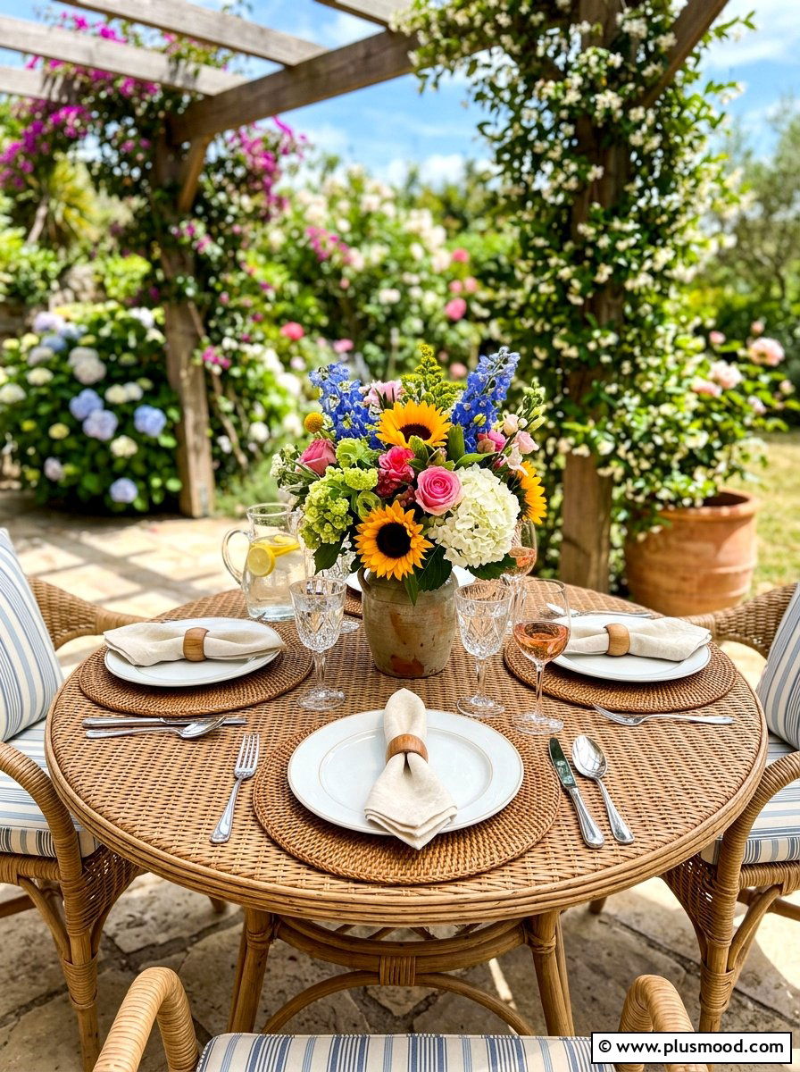 Woven Rattan Table Placemat - 25 summer rattan decor ideas