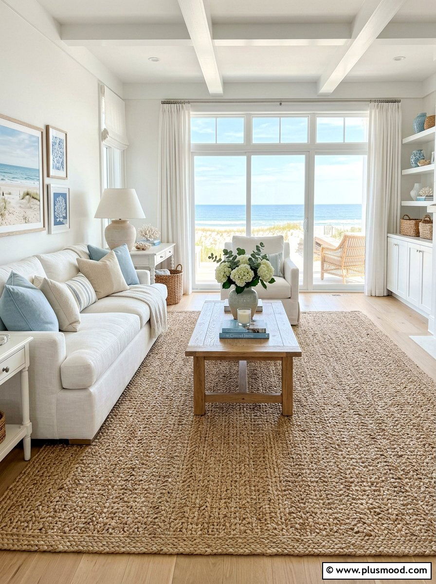 Woven Seagrass Rug - 25 summer decorating ideas for home