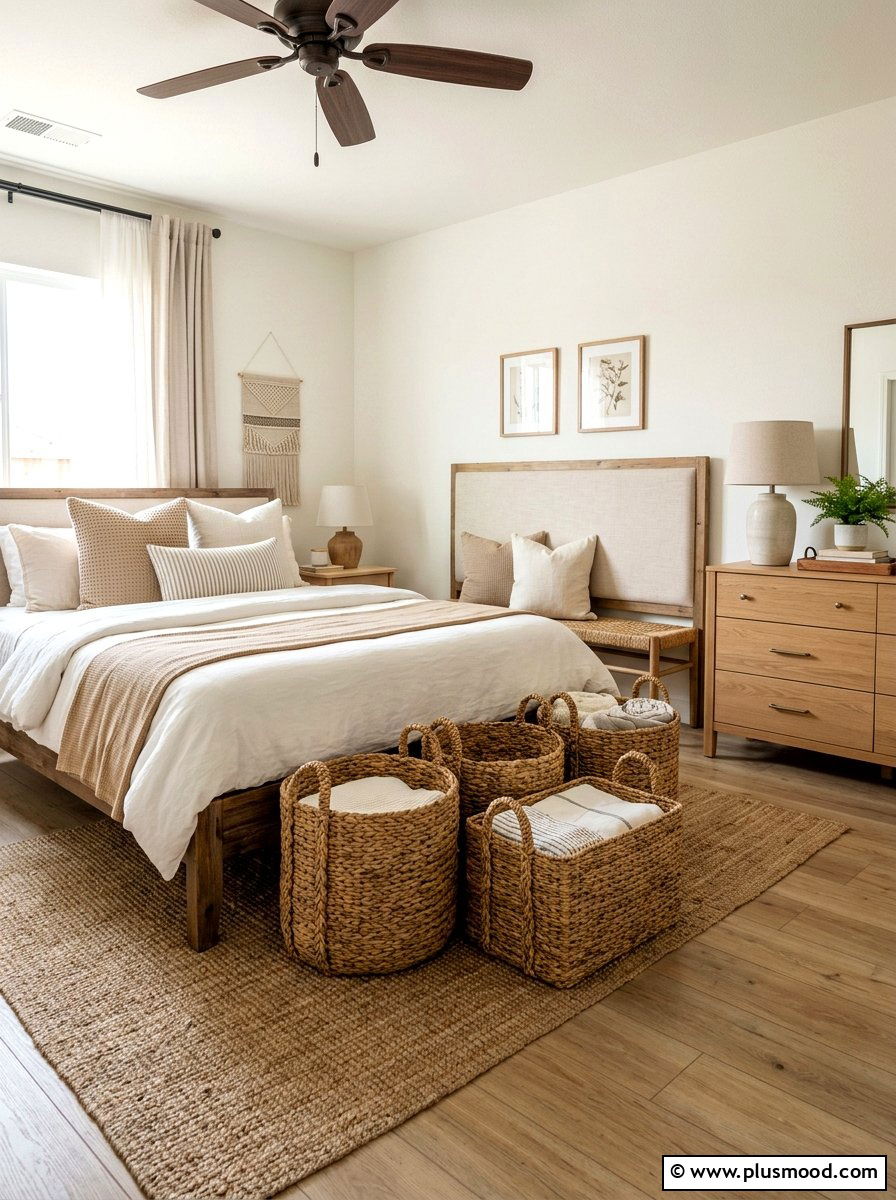 Woven Storage Baskets - 25 summer room refresh ideas for bedroom