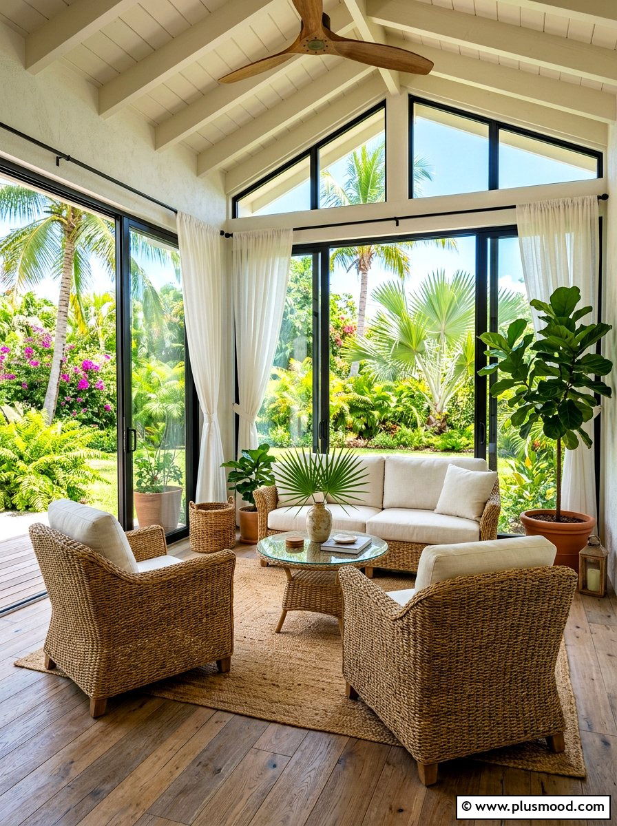 Woven Sunroom Seating - 25 summer home decor ideas