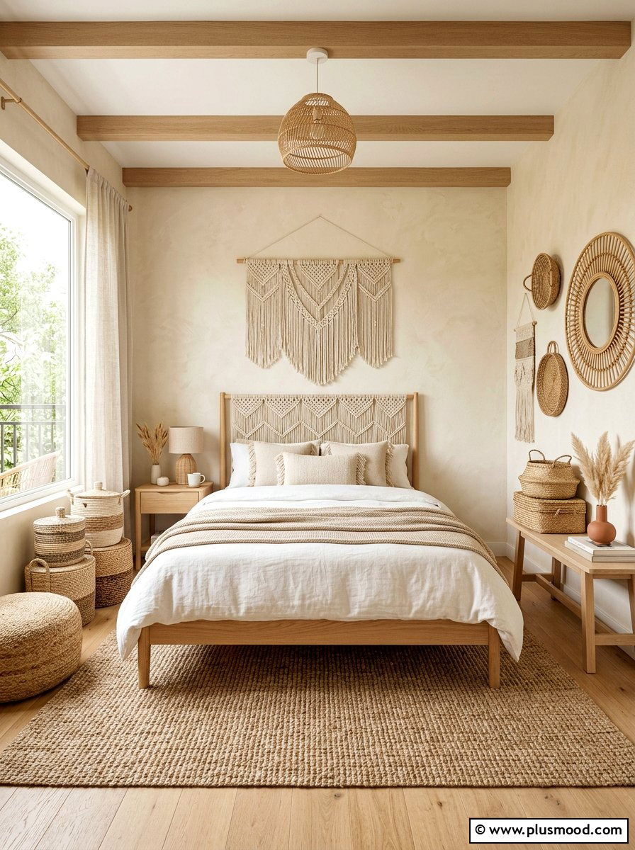 Woven Texture Bedroom - 25 summer bedroom decor ideas