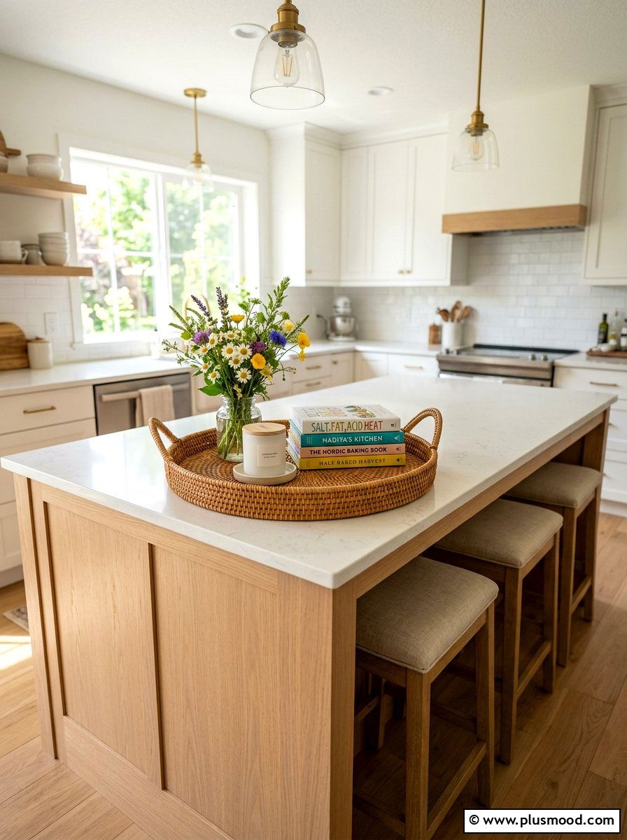 Woven Tray Island Decor - 25 summer kitchen island decor ideas