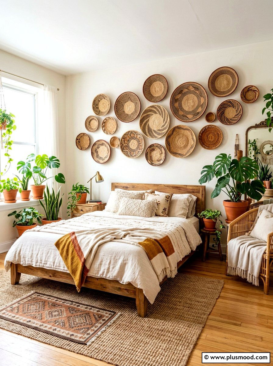 Woven Wall Baskets Bedroom - 25 summer wall decor ideas for bedroom