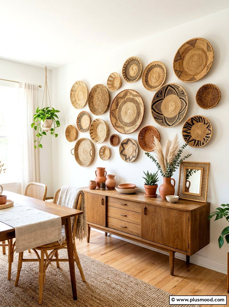 Woven Wall Baskets - 25 late summer boho decor ideas