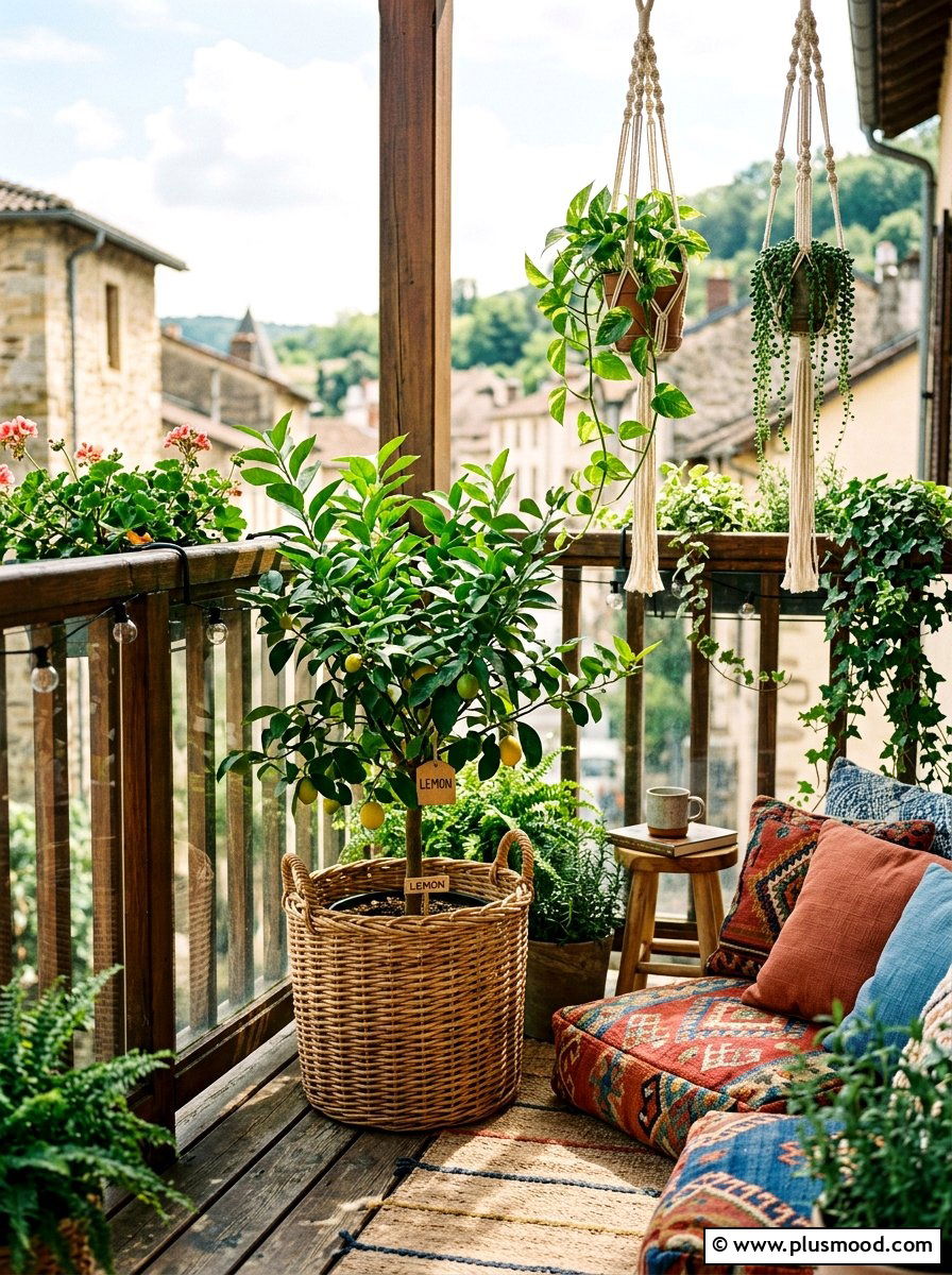 Woven Wicker Basket Planter - 25 summer lemon tree planter ideas