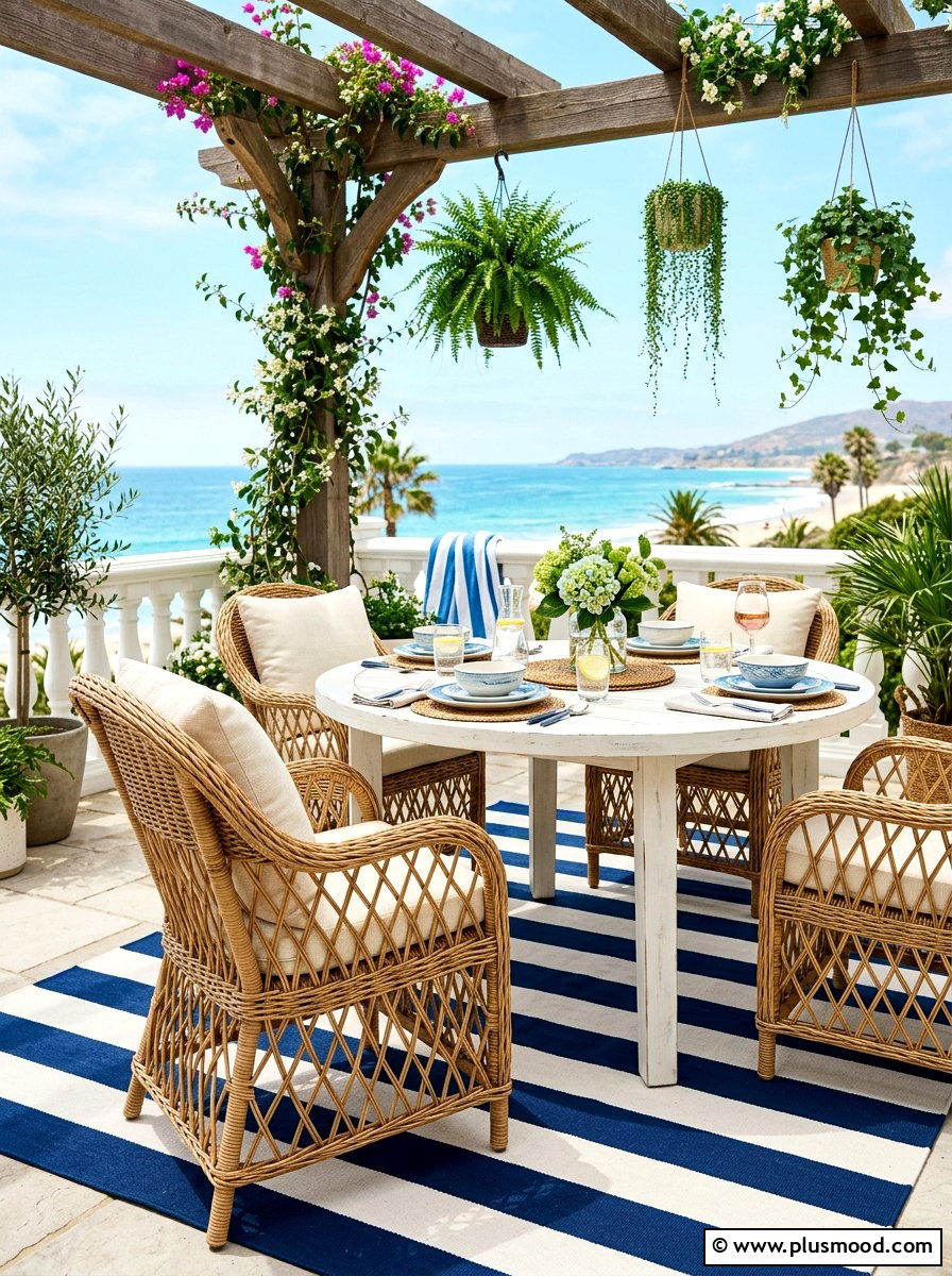 Woven Wicker Chair - 25 summer patio dining decor ideas