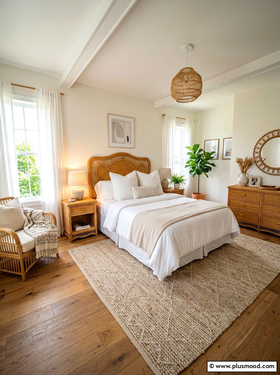 Woven Wicker Furniture Bedroom - 25 summer coastal farmhouse bedroom ideas