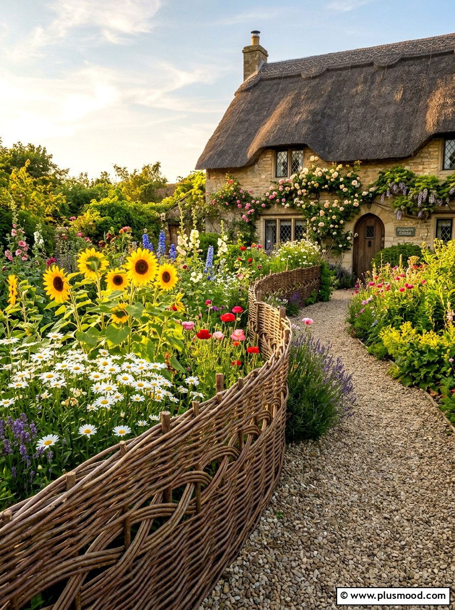 Woven Willow Border - 25 summer garden edging ideas