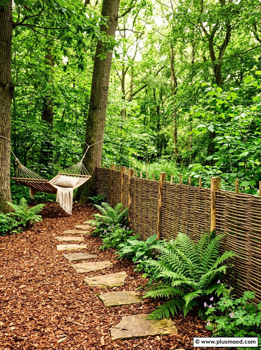 Woven Willow Fence - 25 small backyard ideas with privacy fence