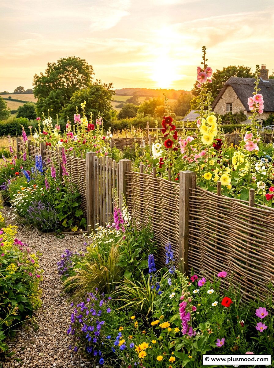 Woven Willow Fencing - 25 summer flower bed edging ideas