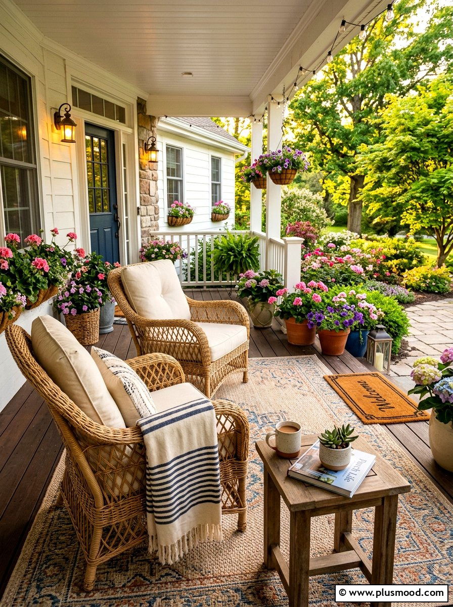 Woven porch lounge - 25 late summer home refresh ideas
