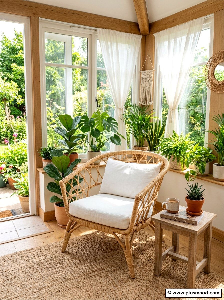 Woven rattan furniture - 25 summer decor ideas without clutter