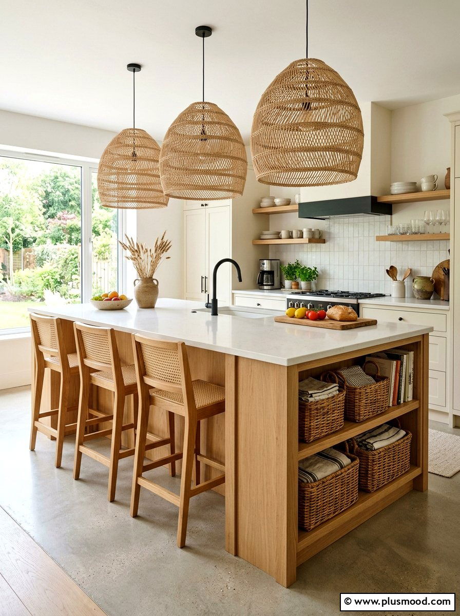 Woven rattan texture - 25 fresh summer kitchen decor ideas