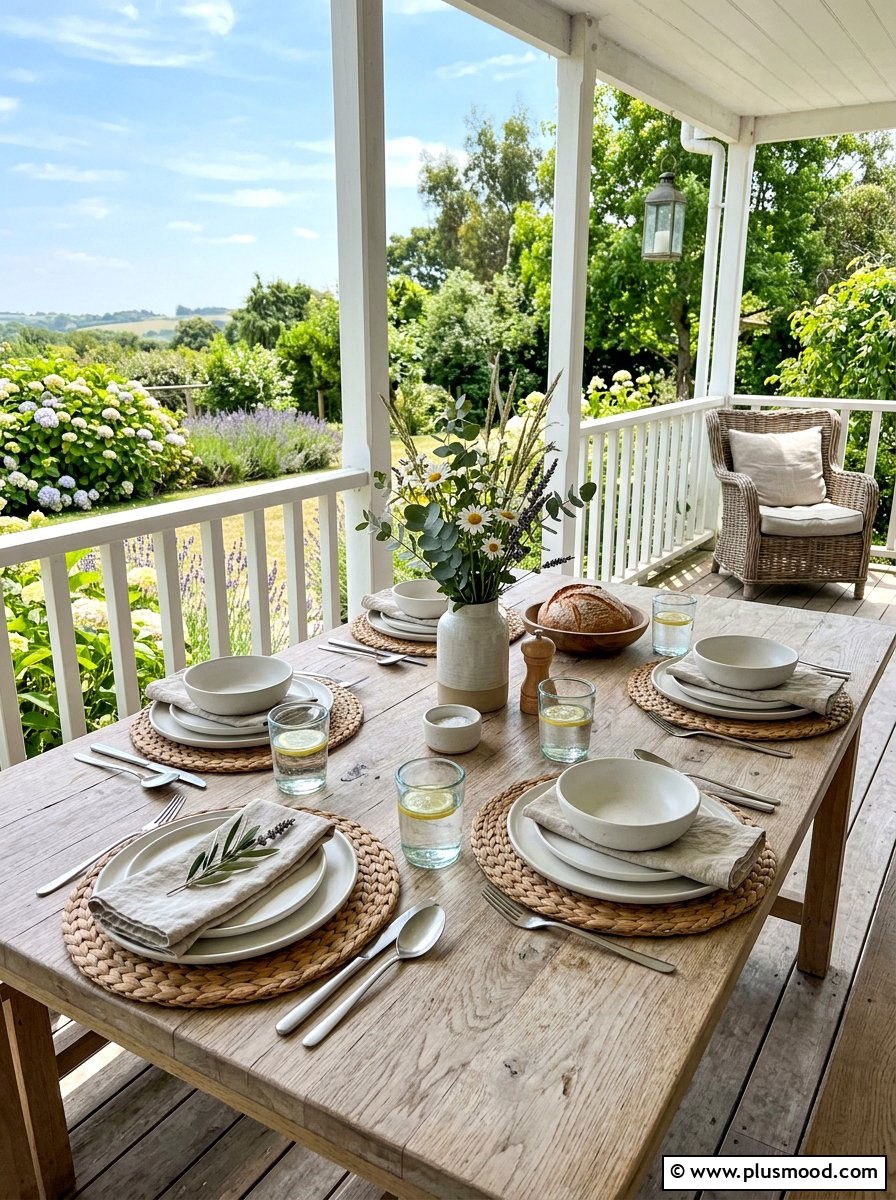 Woven seagrass placemat set - 25 summer porch table decor ideas
