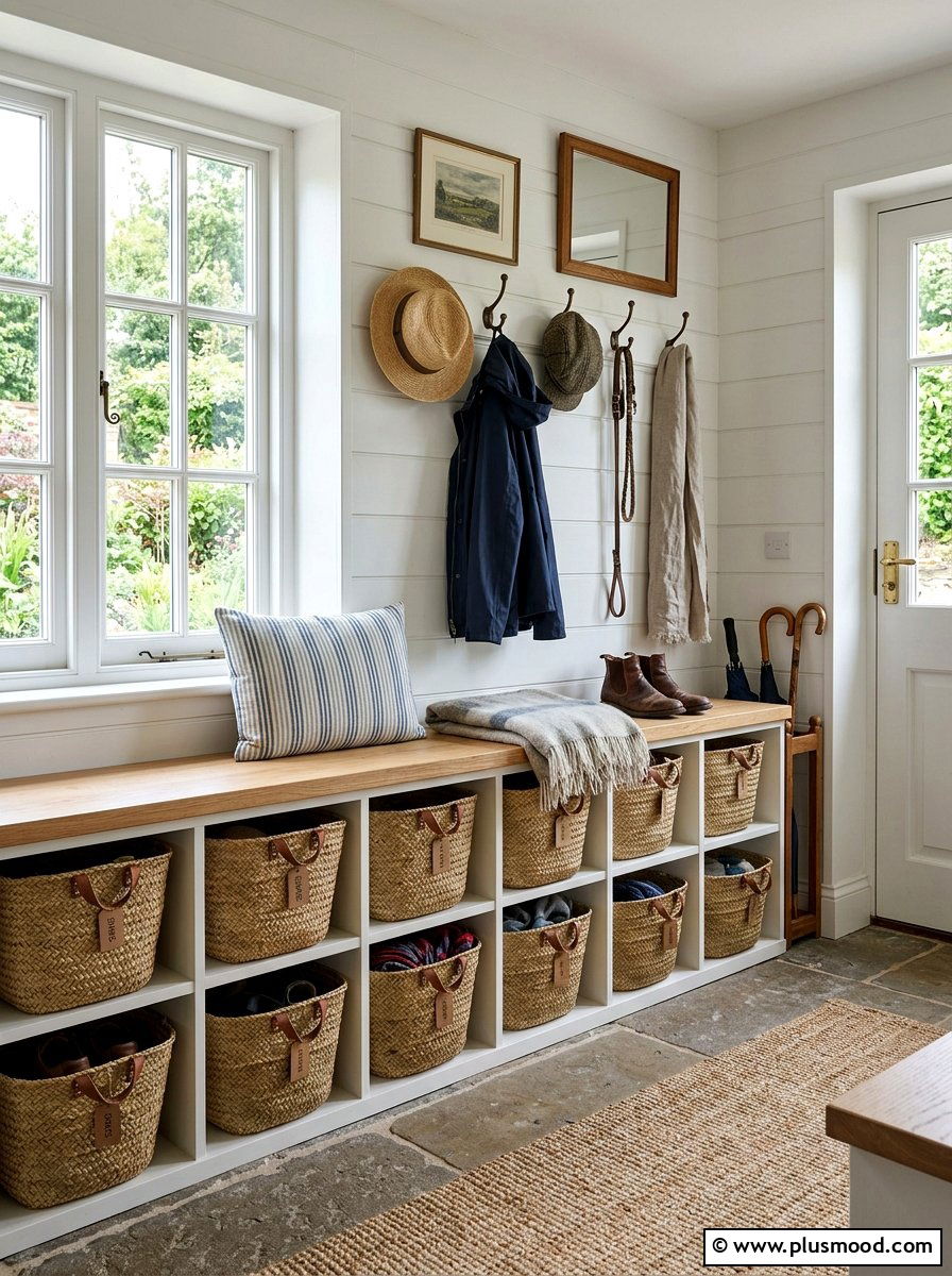 Woven storage basket - 25 summer cottage decor ideas
