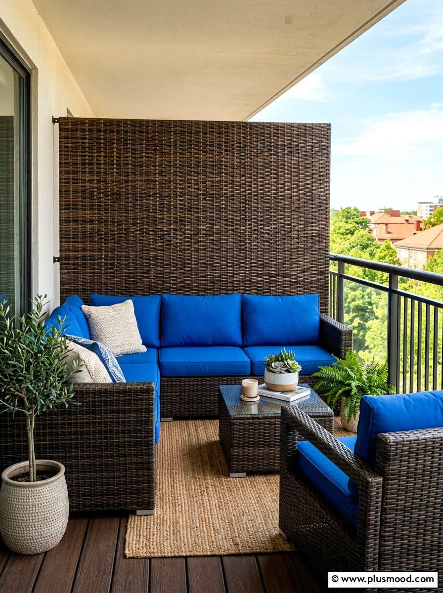 Woven wicker fence