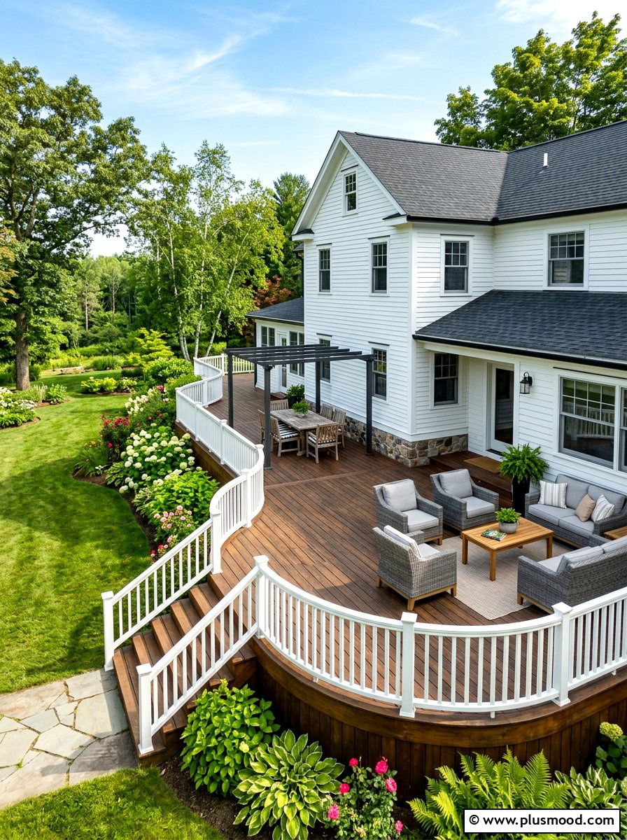 Wrap Around Backyard Deck - 25 summer backyard deck ideas