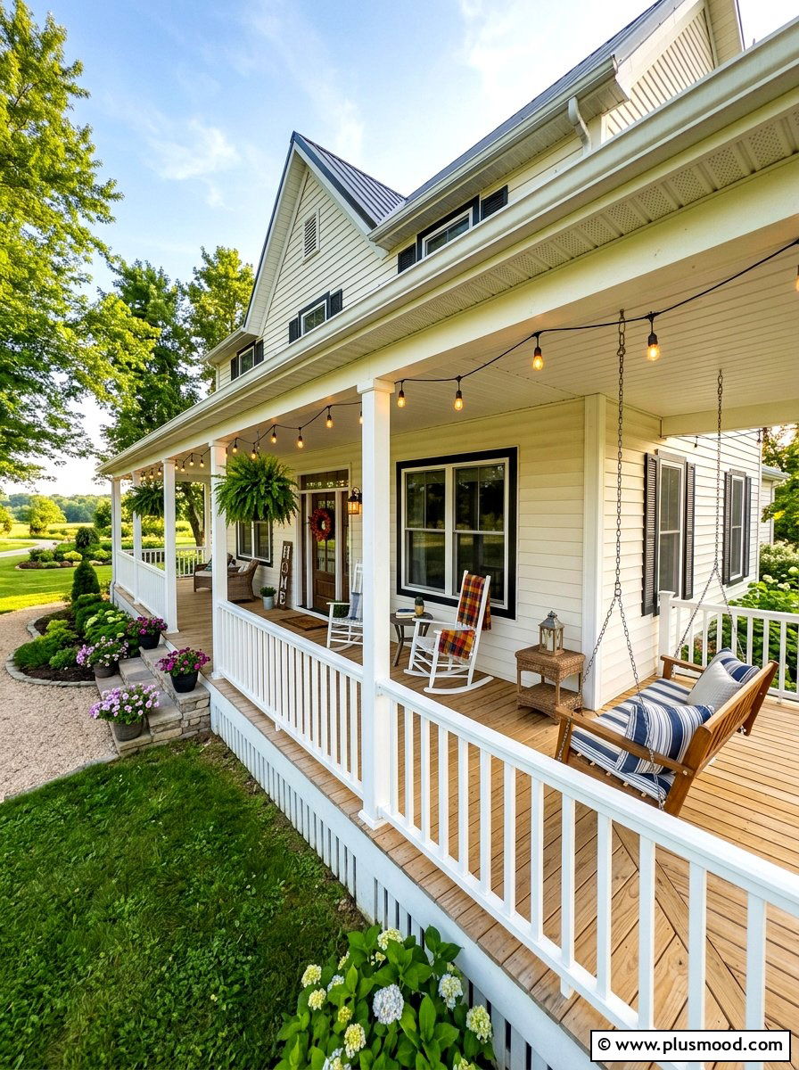 Wrap Around Farmhouse Front Porch - 25 summer farmhouse front porch ideas