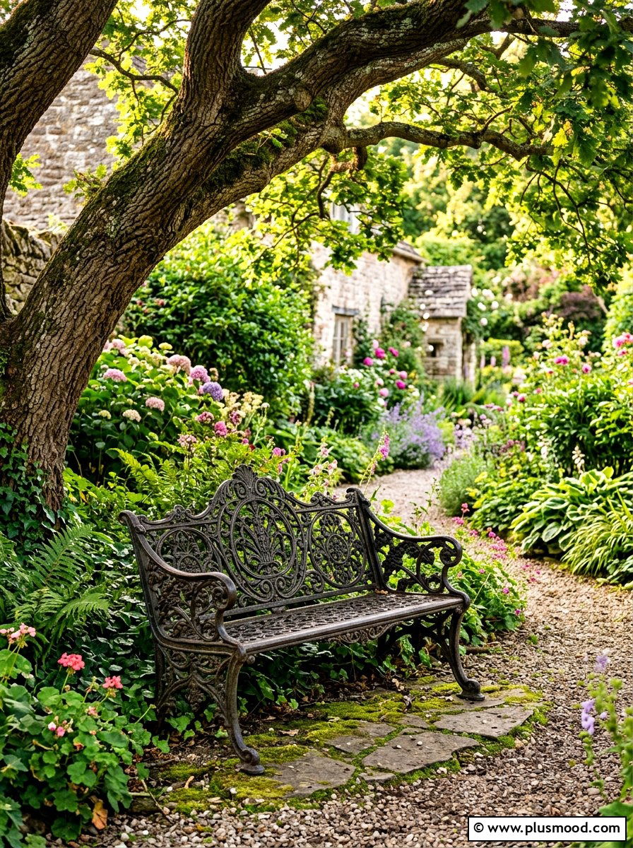 Wrought Iron Bench - 25 summer English garden ideas