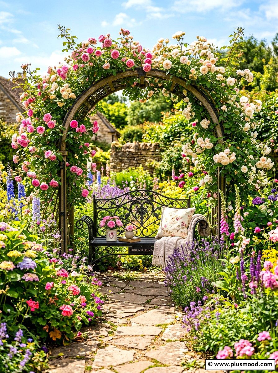 Wrought Iron Bench - 25 summer garden bench ideas