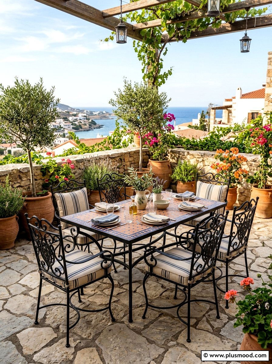 Wrought Iron Furniture - 25 summer Mediterranean patio ideas