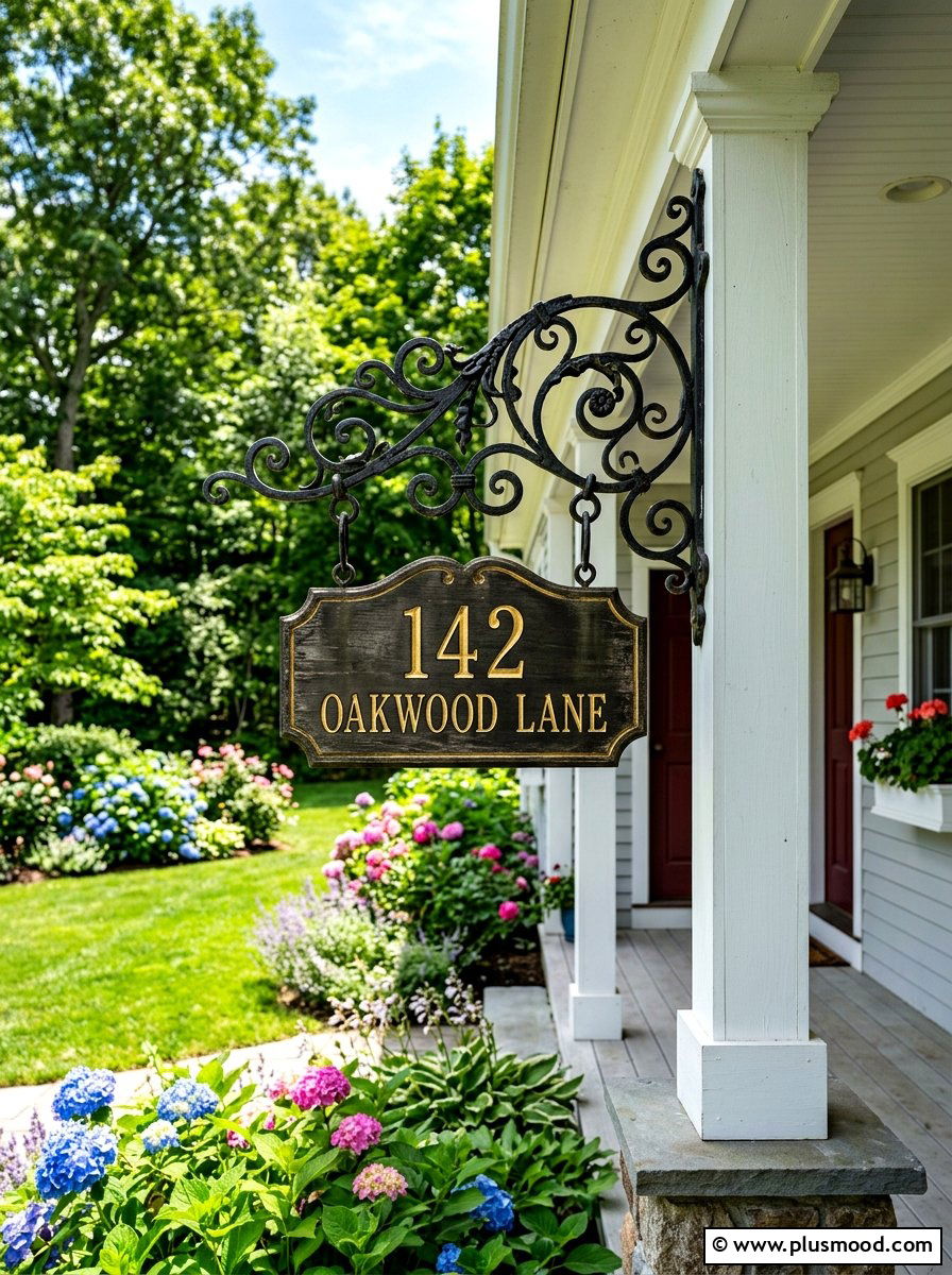 Wrought Iron House Number Bracket - 25 summer house number display ideas