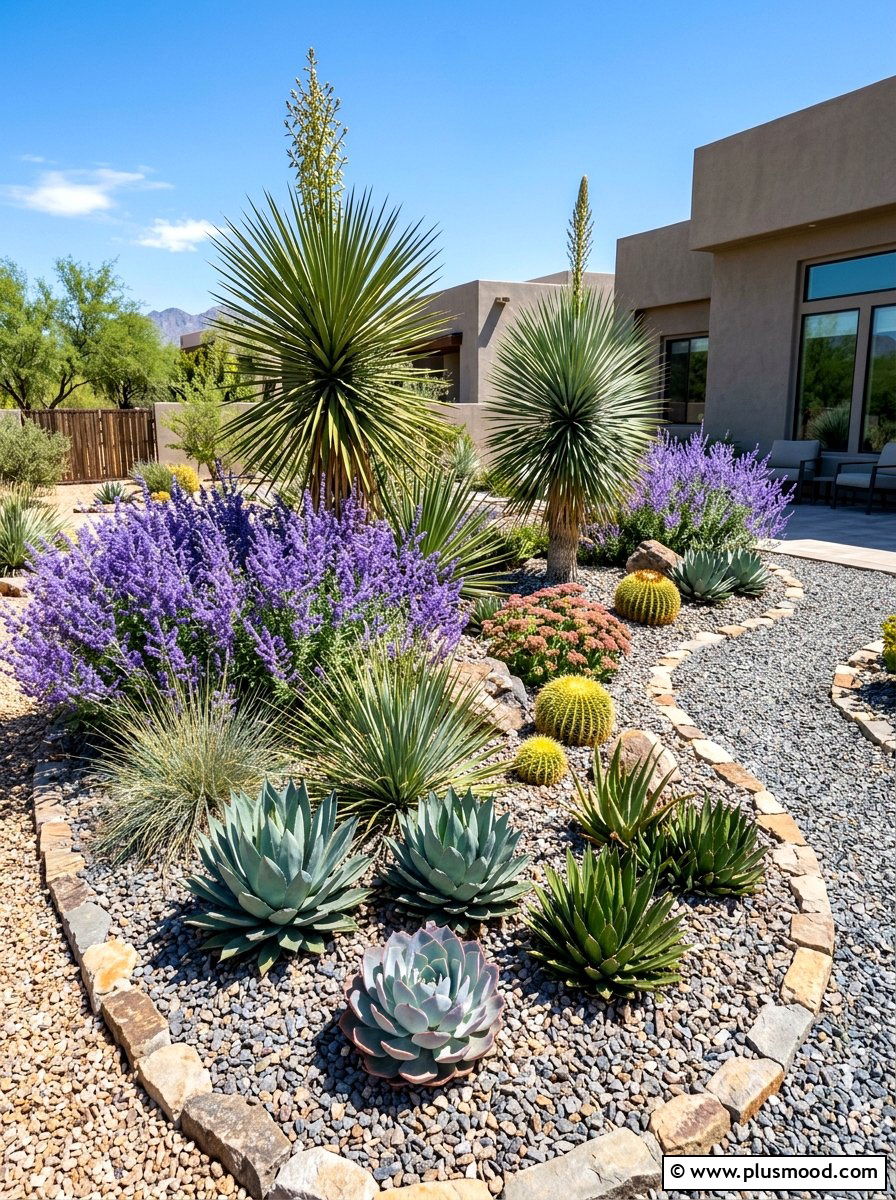 Xeric Flower Bed - 25 summer layered flower bed ideas