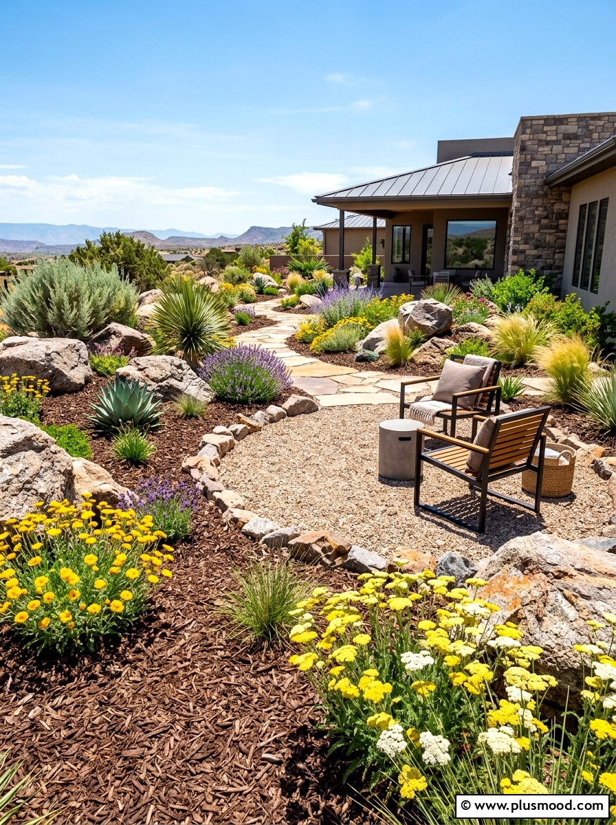 Xeriscape Backyard - 25 summer low water landscaping ideas
