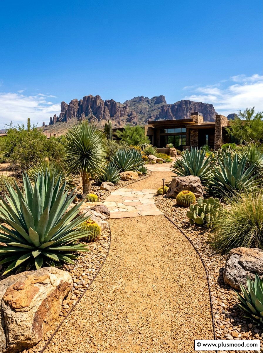 Xeriscape Desert Walkway - 25 summer walkway landscaping ideas