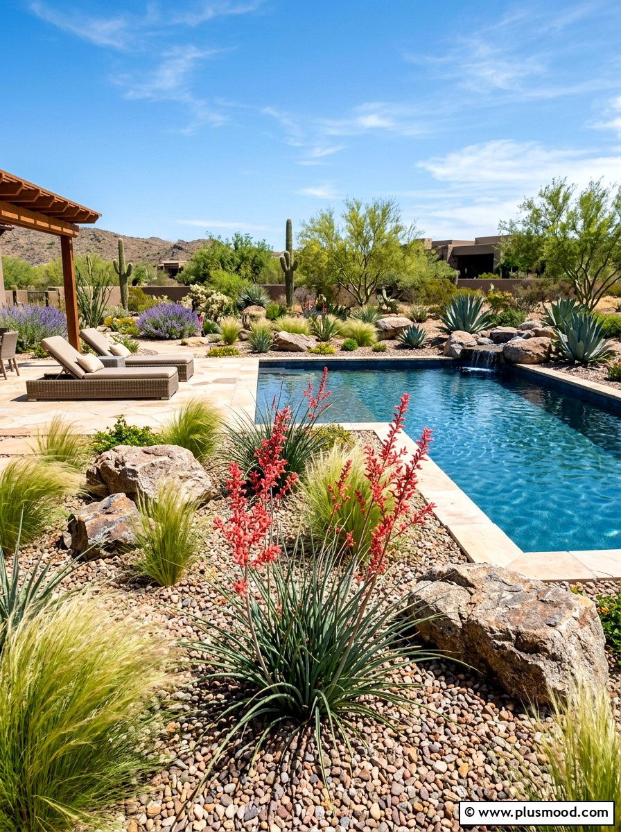 Xeriscape Pool Area - 25 pool landscaping ideas for Texas homes