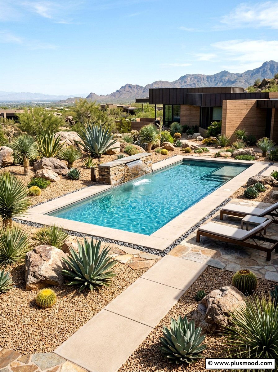 Xeriscape Pool Environment - 25 pool landscaping ideas low maintenance