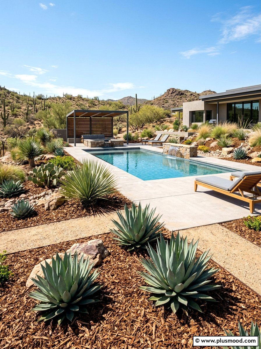 Xeriscape Pool Mulch - 25 pool landscaping ideas with mulch beds