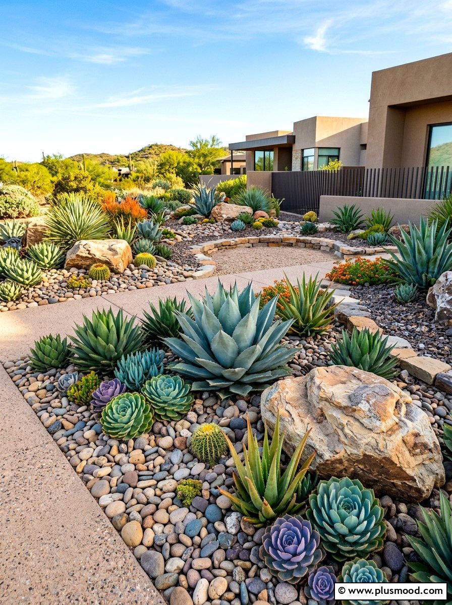 Xeriscape Rock Garden - 25 summer backyard modern ideas
