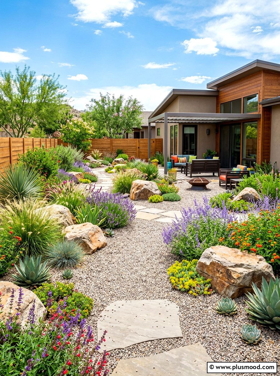 Xeriscape backyard - 25 summer low maintenance landscaping ideas