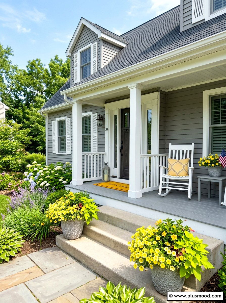 Yellow Accent Color - 25 summer front steps ideas for summer