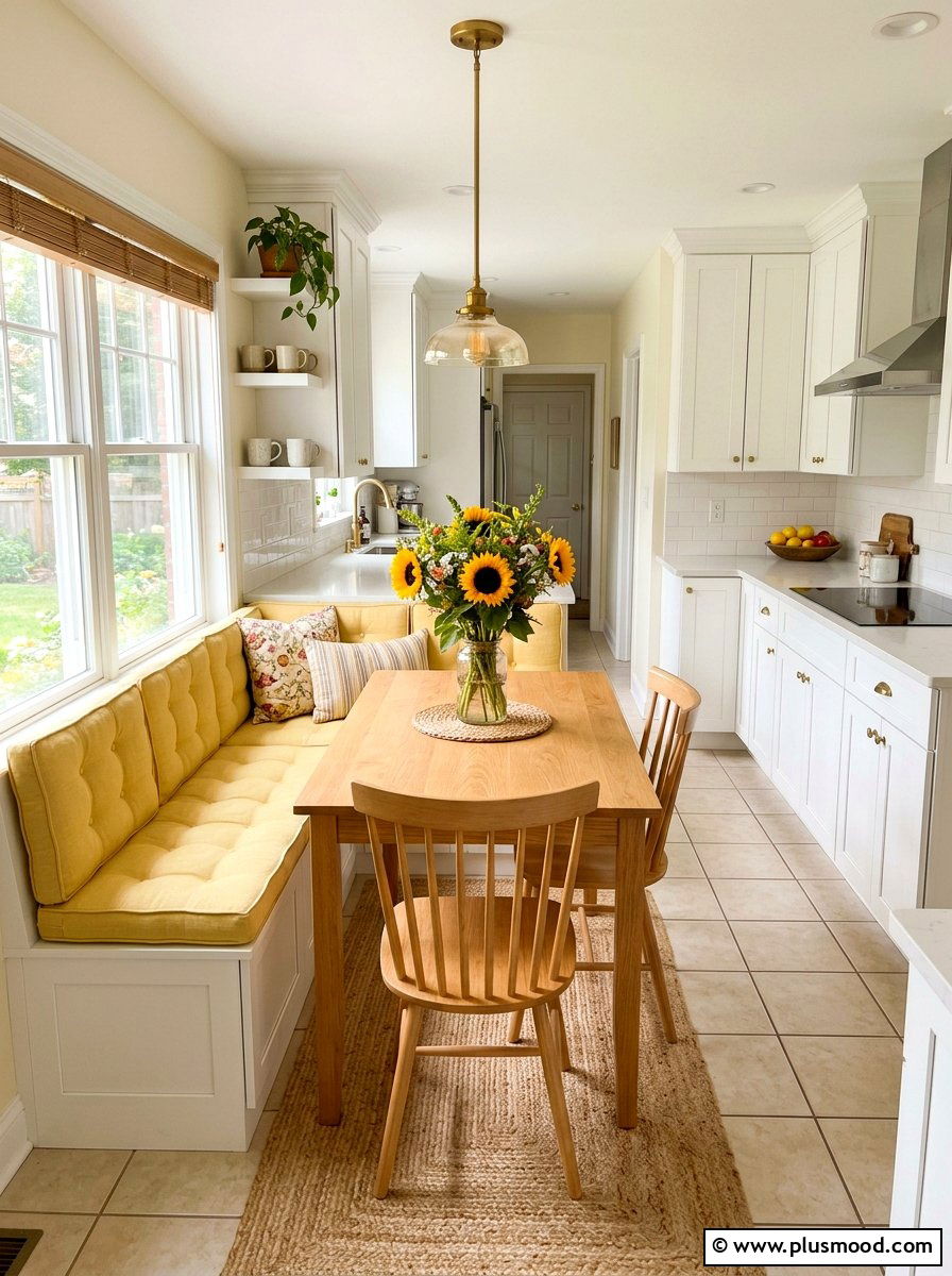 Yellow Breakfast Nook - 25 summer breakfast nook decor ideas