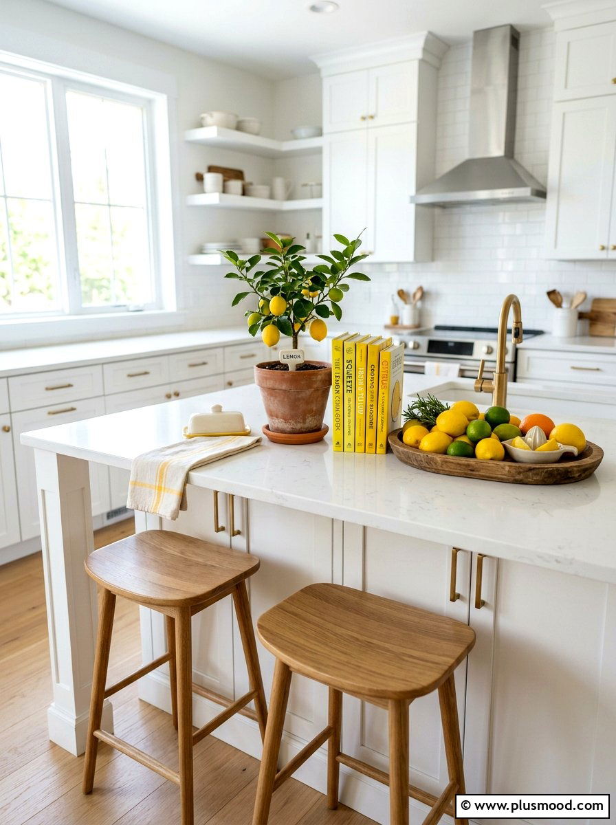 Yellow Kitchen Island Decor - 25 summer lemon kitchen decor ideas