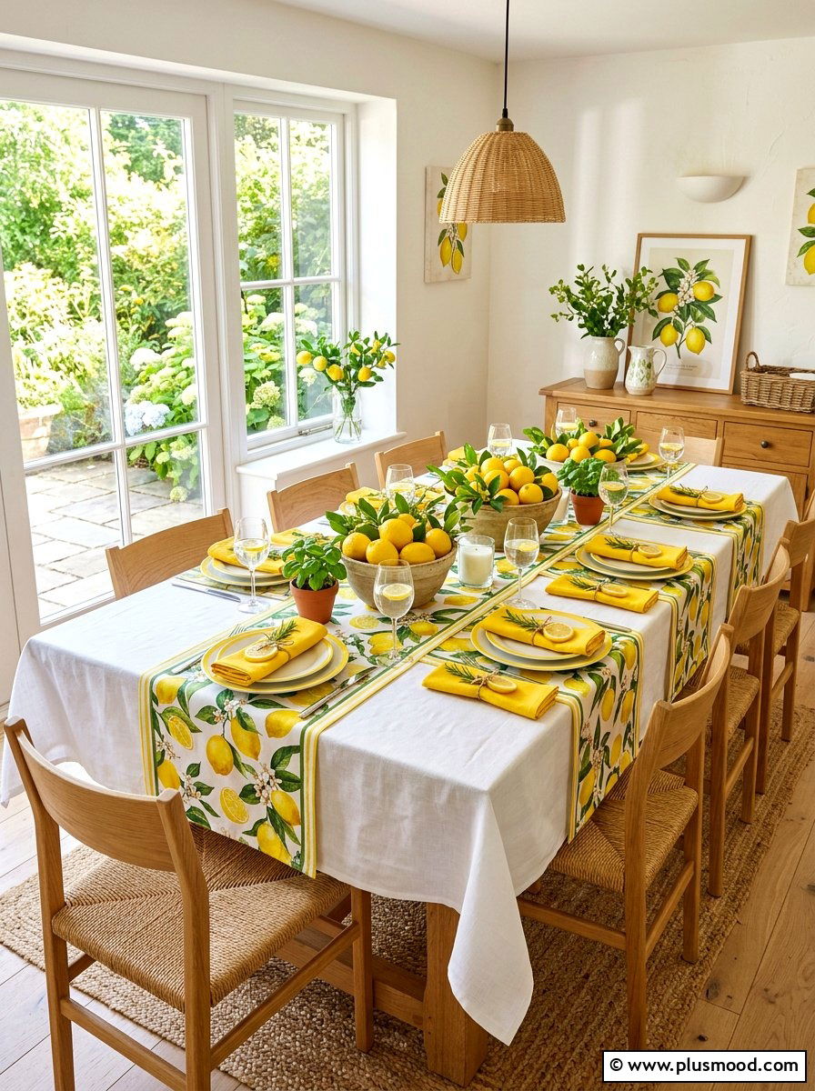 Yellow Lemon Summer Dining Room - 25 summer dining room decor ideas